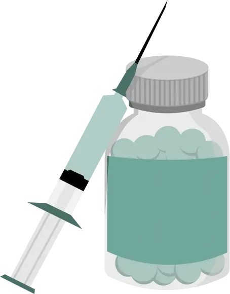 Medication and syringe graphic