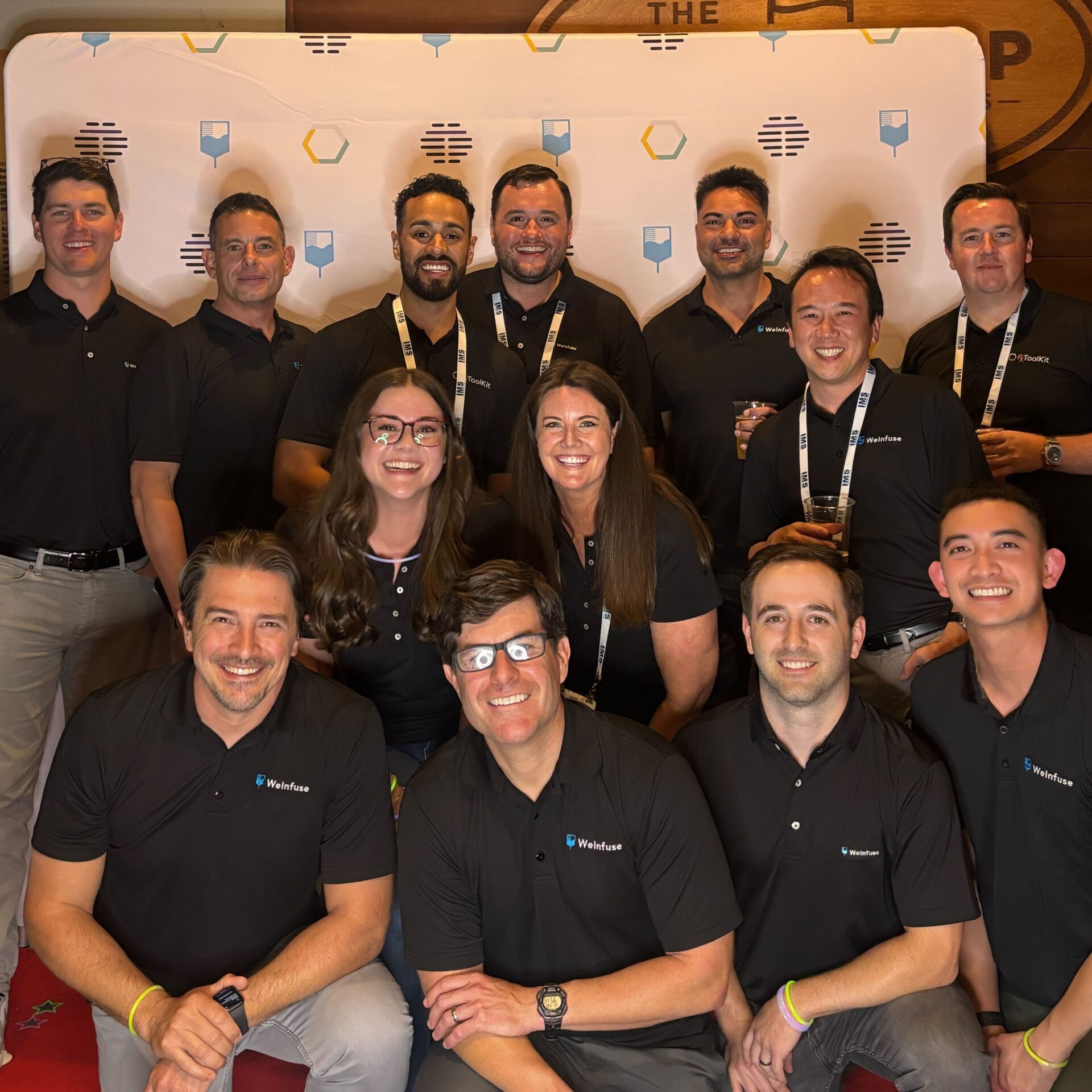 The WeInfuse & RxToolKit Teams taking a group picture at their 2025 NHIA Conference Welcome Party.