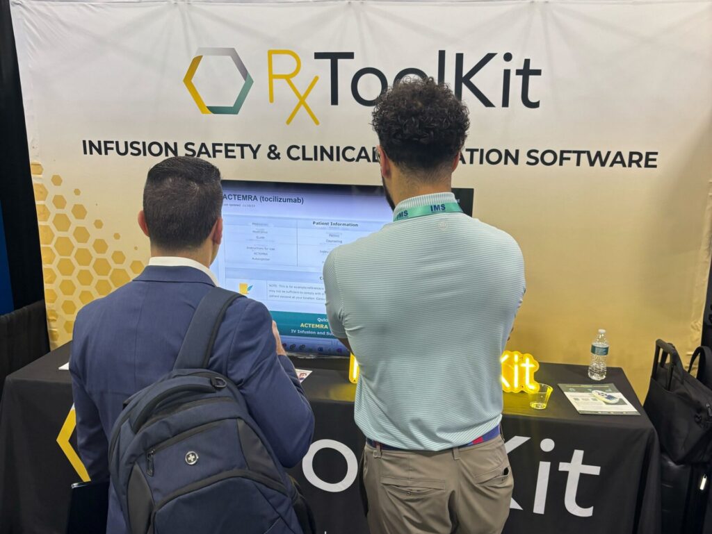 RxToolKit Account Executive shows an NHIA attendee a demo of the RxToolKit software.