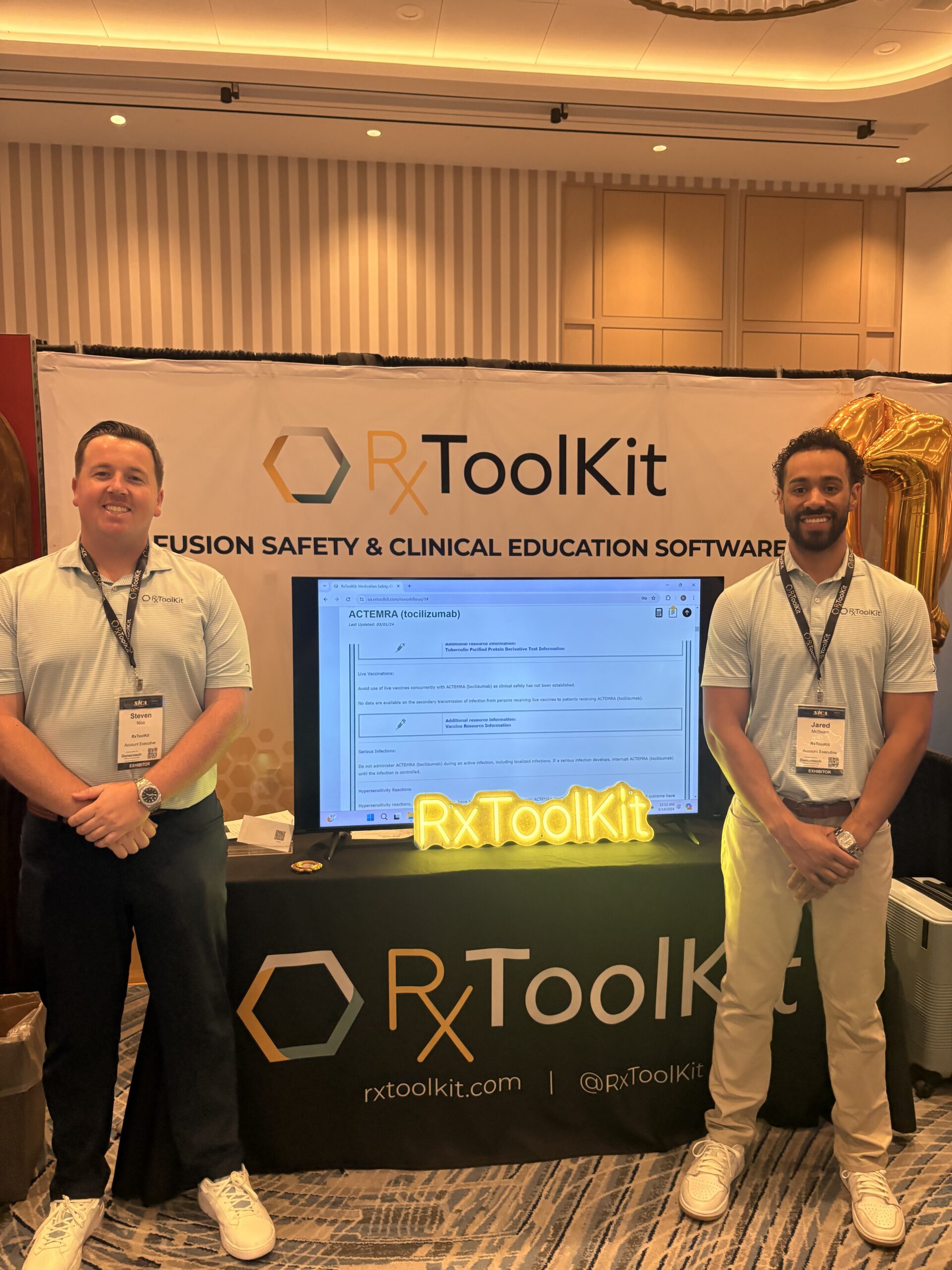 RxToolKit's Account Executives pose for a picture in front of the RxToolKit booth at the 2026 NICA Conference.